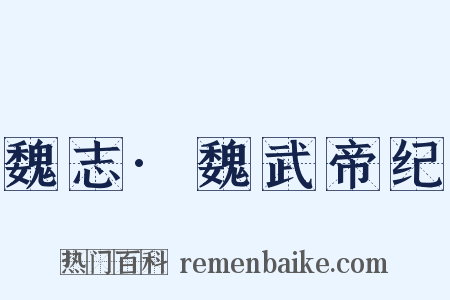 魏志·魏武帝纪是什么意思的图片